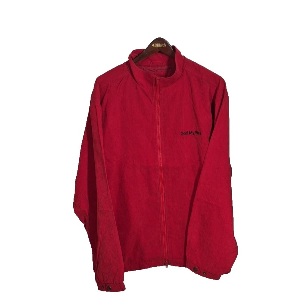 Monterey club Jacket Mens XL Red Golf My Way Long Sleeve Full Zip NEW - Picture 2 of 11